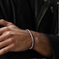 Miniatyrbillede 2 af 6: Vnox 3-11Mm Chunky Miami Curb Kedja Armbånd Til Mænd, Rustfrit Stål Kubansk Lænke Armbånd Klassisk Punk Tunge Mands Smykker 7mm Sort