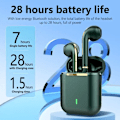 Miniatyrbild 3 av 5: J18 Trådlösa hörlurar Mini Ear Pods Vattentäta Bluetooth-hörlurar Tws Trådlösa Air Buds-headset J18 HiFi Green