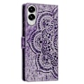 Miniatyrbillede 3 af 4: Frosted Læder Etui til Mandala Emed Retro Telefon Lilla(FQ) For Samsung Galaxy S25 Edge 5G Purple
