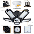 Miniatyrbild 3 av 5: 30/60/200W LED-garagelampa E26/E27 deformerbar taklampa Svart Black 200W 5 Blades