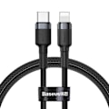 Miniatyrbillede 1 af 5: Baseus Cafule Kabel USB-C Lightning iP PD 18W, 1m Sort