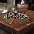 Miniatyrbilde 1 av 3: Brudekrone Halvsirkel Hodeplagg Inlagt Rhinestones Retro Hodeplagg Luksus Legering Krone Bryllup HG791