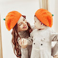 Miniatyrbillede 2 af 7: Familie Matchende Græskar Beret Mor og Mig Halloween Beanie Strikket Beanie Child