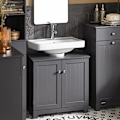 Miniatyrbillede 1 af 5: SoBuy håndvask underskab badeværelsesmøbler BZR18-II-DG grå grey Sink cabinet (on floor)
