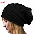 Miniatyrbillede 1 af 7: Strikket Hue Dame Kasketter Beanie SORT - på lager