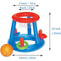 Miniatyrbild 3 av 5: Pool Floats Toys Game Set, 2-i-1 Flytande Pool Basketkorgar & Pool Ring Toss Spel, Roliga Sommarvattenspel Poolleksaker