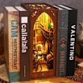 Miniatyrbillede 5 af 5: 1 stk. 3D DIY Miniature Dukkehus Kit Samlet DIY Bog Nook Craft Dekoration Gave