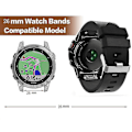 Miniatyrbilde 5 av 5: For Garmin Fenix 7x Solar 26mm Lær Stålspenne Klokkereim Yj52-2(Brun)