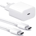 Miniatyrbilde 1 av 3: Lader for iPhone - Hurtiglader - Adapter + Kabel 20W USB-C Hvit 3-Pack iPhone