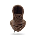 Pikkukuva 7 / 7: Sherpa-huppu Ski-naamio Talvi Balaclava Kylmä Sää Tuulenpitävä Säädettävissä Lämmin Huppu Peite Hattu Lippis Huivi-Perfet Dark Brown