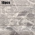 Pikkukuva 2 / 8: 10-pakkauksen 3D-tiiliseinätarrat itseliimautuva tapetti harmaa grey 10PCS