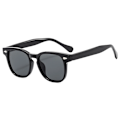 Pikkukuva 1 / 7: Uusi tulokas Unisex Retro Square aurinkolasit Brändilogo Mukautetut aurinkolasit 2024 Vintage riisi niitti pyöreä kehys aurinkolasit Black  -Black