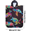 Miniatyrbild 5 av 5: Strandponcho - Surfhandduk - Överdrag för kvinnor Surfponcho Omklädningshuva Handduksrock för vuxna för simning och bad