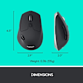 Miniatyrbilde 9 av 9: M720 Triathlon Trådløs Mus for Flere Enheter, Bluetooth, USB Unifying Receiver, 1000 DPI, 8 Knapper, Kompatibel med Bærbare Datamaskiner, PC, Mac, iPadOS - Svart