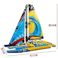 Miniatyrbillede 5 af 5: 330 stk Technic Racing Yacht Byggeklodser Passer til 42074 Race Sejlbåd Samlingsklodser Legetøj Dreng Kæreste Fødselsdagsgaver Ny