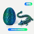 Miniatyrbilde 7 av 7: Påske-drager 3D-trykt drageegg med drage inni Krystalldrage Fidget leketøy for voksne Fullt ledd drage for hjemmekontor dekorasjon Laser Green