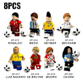 Miniatyrbilde 1 av 5: 8 stk. Miniatyr fotballspillere byggeklosser actionfigurer leketøy