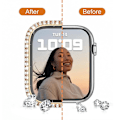 Miniatyrbilde 4 av 5: Deksel for Apple Watch Case 45 mm 41 mm 40 mm 44 mm Tilbehør Diamant Skjermbeskytter Herdet Glass Iwatch Series 7 3 4 8 5 6 Watch 41mm series 7 8 41mm series 7 8 silver