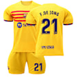 Miniatyrbilde 1 av 11: Barcelona 2022-23 tredje borte drakt gul nr. 9 Lewandowski 6 Gavi fotballdrakt Catalonia-elementer Barcelona's three away games No. 21 #M