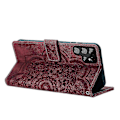 Miniatyrbillede 4 af 4: Frosted Læder Etui til Mandala Emed Retro Telefon Rød(FQ) For Samsung Galaxy S22 Ultra 5G Red