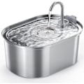 Miniatyrbild 1 av 5: Rostfritt stål katt vattenfontän, 3,2L automatisk katt vattenfontän med tyst pump, diskmaskinssäker design, lämplig för flera husdjur-WELLNGS