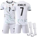 Miniatyrbillede 1 af 2: Portugal udebane fodboldtrøjesæt 2025-2026 fodboldtøj nr. 7 Cristiano Ronaldo 24