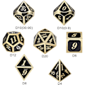 Pikkukuva 5 / 5: D&D Metalliset, 7-osainen Metalliset Monitahoiset Noppaset (Musta ja Kulta)