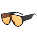 Pikkukuva 5 / 7: Twooo 9095 Kesävarjostimet Yksi Linssinen Ylisuuret Hip Hop Lasit Naiset Suunnittelija Aurinkolasit C3 Leoaprd / Brown designer fasionable sunglasses