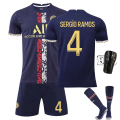 Miniatyrbild 3 av 11: 23 Paris träningsguld nr 30 Messi tröja nr 7 Mbappe nr 10 Neymar fotbollströja Size 7 with socks XS