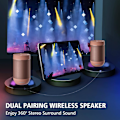 Miniatyrbillede 4 af 5: Bærbar Bluetooth-højttaler, Vandafvisende Højttaler IP65, 5.3 Bluetooth, 360° HD Lyd, TWS Stereo Parring, Indbygget Mikrofon, Understøtter TF-kort, Ideel Gave til Teenagere - Pink Pink