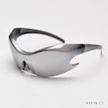 Miniatyrbilde 2 av 7: 2024 Oversized Solbriller for Kvinner - Mote UV400 En-delt Polygon Solbriller for Kvinner Punk Goggle man solbriller C2 picture