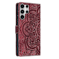 Miniatyrbillede 3 af 4: Frosted Læder Etui til Mandala Emed Retro Telefon Rød(FQ) For Samsung Galaxy S23 Ultra 5G Red