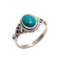 Miniatyrbilde 1 av 8: Turkis Ring i 925 Sterling Sølv Statement Ring Kvinners Håndlaget Ring Edelsten Juleringe Løfte Ring Størrelse US 6 Kvinners Gave