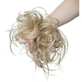 Miniatyrbild 2 av 5: Gummiperuk med lockig bulle eller slarvig wrap förlänger naturligt blont