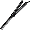 Miniatyrbillede 2 af 5: Butterfly Kam Rustfrit Stål Foldekam Balisong Metal Værktøjskam, Sort