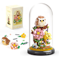 Miniatyrbild 1 av 6: Uggla Blomsterbukett Byggset för Vuxna, Djur Blommor Växter Dekoration med Dammskydd, Födelsedagspresent Byggleksak för Pojkar Flickor, 1123 St Mini