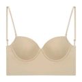 Miniatyrbilde 6 av 8: BH med lav rygg for kvinner, push-up, dyp V-hals, uten rygg, hudfarget Leather S