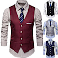 Miniatyrbillede 2 af 5: Plus Size Herre Solid Farve Suit Vest Enkeltbrystet Business Vest - WELLNGS Grå Grey 5XL