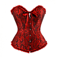 Miniatyrbilde 2 av 10: Korsett for kvinner med blomster, uten stropper, svart-rød Black-red 4XL
