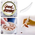 Miniatyrbild 4 av 6: Kaffe-Skärpennor för att göra Latte Bärbar Kaffe Pulvermålningspenna för DIY-Kaka Bakning White