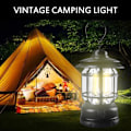 Miniatyrbillede 5 af 5: LED camping lanterne hængende teltlampe Retro bærbar lampe Army grøn Army green rechargeable type