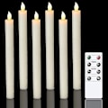 Miniatyrbillede 1 af 3: Dww 6-pak batteri-drevne LED-lys med fjernbetjening og timer, flimrende varm hvidt lys