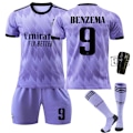 Miniatyrbillede 4 af 11: 22-23 Real Madrid ude lilla nr. 9 Benzema 14. gang jubilæumsudgave 20 Vinicius 10 Modric Real Madrid away number 20 #26