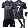 Miniatyrbillede 3 af 11: 22-23 Arsenal ude sort nr. 7 Saka 9 Lacazette 19 Pepe 14 Aubameyang fodboldtrøjesæt No socks 19 Children's 24 code