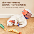 Miniatyrbild 3 av 6: Katt Leksaker Makrillfisk, 3-pack Kattmynta Knasterleksaker Mjuka och Hållbara, Interaktiva Kattkickleksaker för Innekatter 9,4 Tum för Alla Raser