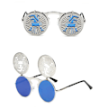 Pikkukuva 1 / 7: Retro-henkilöllisyyden heijastavat uudet miesten metalliset aurinkolasit Steampunk-käännettävät aurinkolasit 2024 C12  Picture Color Round Sunglasses