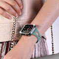 Miniatyrbillede 7 af 7: Bling Glass+Cover til Apple Watch Case 45mm 41mm 40mm 44mm 42mm 38mm Diamond Bumper+Skærmbeskytter iwatch serie 7 9 8 5 6 SE En lyserød ro A pink rose 42mm Series 321