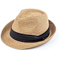 Miniatyrbillede 1 af 5: Dames Stro Panama Hoed Fedora Strand Sol Hoed Bred Brätte Stro Oprollen Hoed UPF 50+ Korte Rand: Khaki F Short Brim: Khaki F One Size