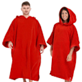Pikkukuva 1 / 5: (Punainen, XL) Lämmin Imeytyvä Poncho, Uimapuvun Vaihtoapuri Rannalla, Poncho