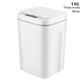 Miniatyrbillede 1 af 4: Smart Induktion Touch-åbne skraldespand Selvlukkende Selvskiftende skraldespand Automatisk lågåbning Fö Three-mode White 16L